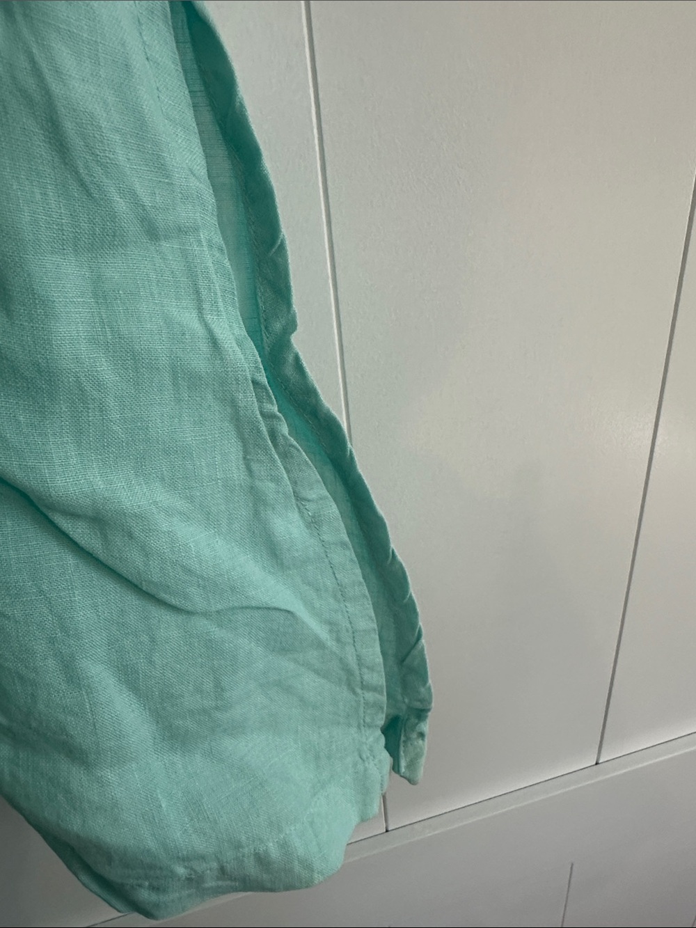 Sleeveless Mint Green Linen Blend Top - Picture 3 of 4